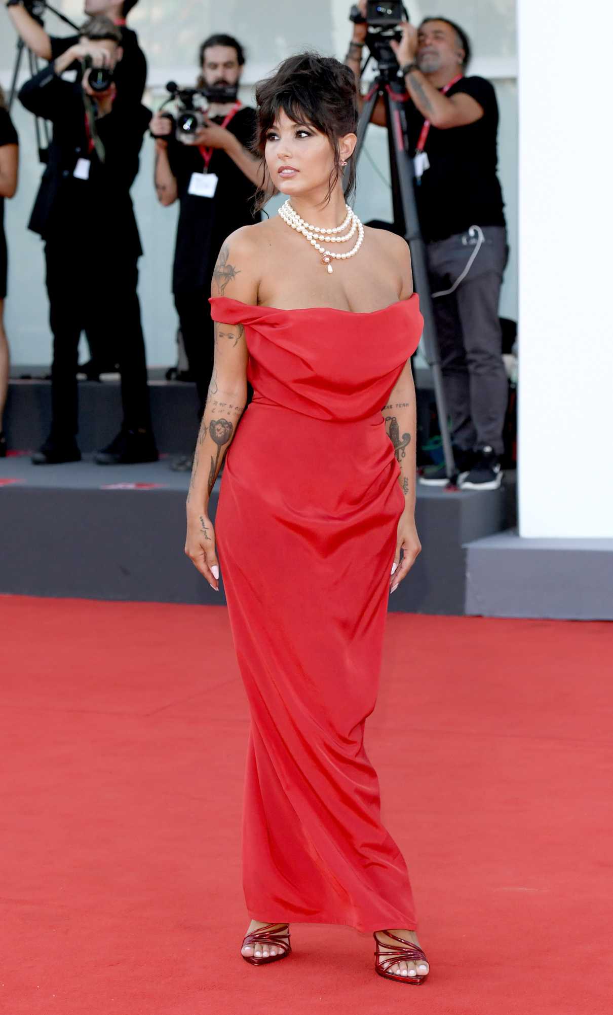 Giorgia Soleri Attends Maestro Red Carpet During the 80th Venice Film