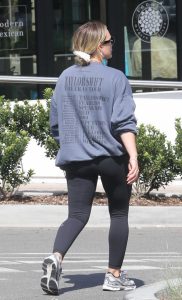 Hilary Duff in a Grey Sweatshirt