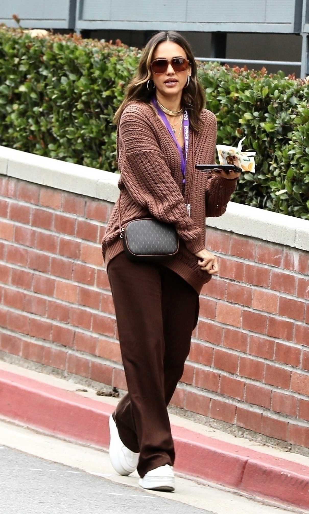 Jessica Alba in a Brown Outfit