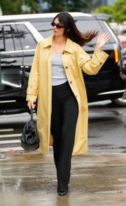 Kendall Jenner in a Yellow Trench Coat