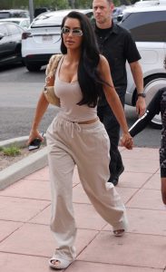Kim Kardashian in a Beige Top