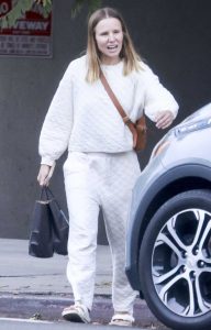 Kristen Bell in a White Sweatsuit