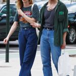 Maya Hawke in a Grey Tee Was Seen Out with Musician Christian Lee Hutson in New York City 09/13/2023