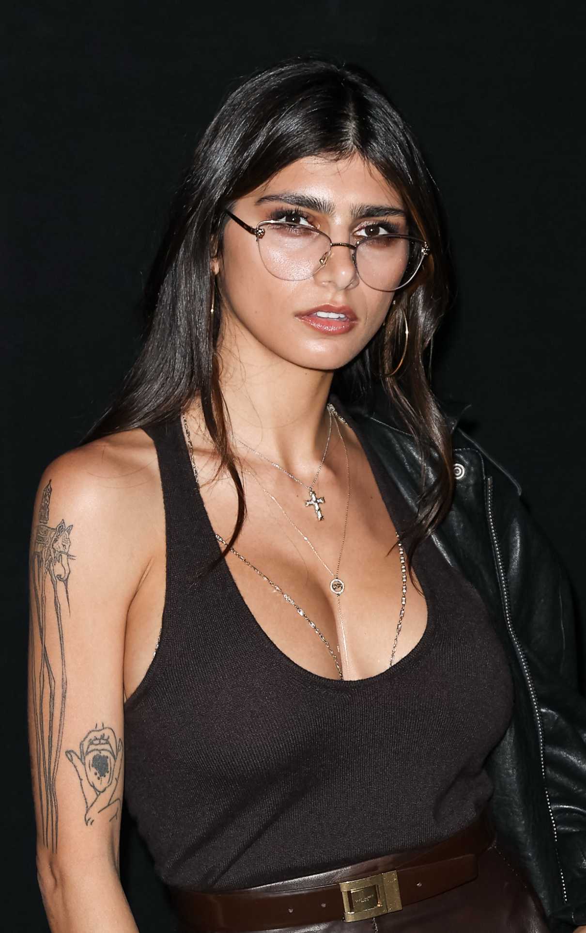 Mia Khalifa Attends The Saint Laurent Fashion Show During Paris Fashion Week In Paris