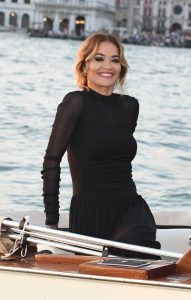 Rita Ora in a Black Dress