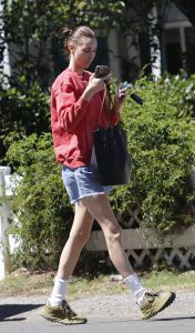 Whitney Port in a Red Sweatshirt