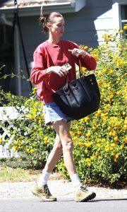 Whitney Port in a Red Sweatshirt