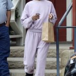 Zoe Saldana in a Lilac Sweatsuit Was Seen Out in Santa Barbara 09/03/2023
