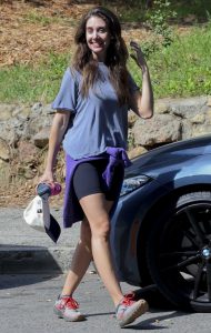 Alison Brie in a Grey Tee