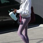 Charity Lawson in a Purple Leggings Leaves the Dancing with the Stars Rehearsal Studio in Los Angeles 10/06/2023