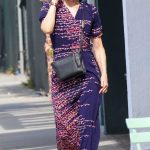 Felicity Huffman in a Blue Floral Dress Steps Out for Lunch in West Hollywood 10/13/2023