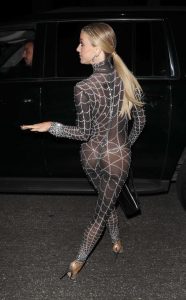 Julianne Hough in a Black See-Through Catsuit