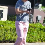 Kaley Cuoco in a Grey Tee Was Seen Out in Westlake Village 10/09/2023