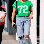 Katie Maloney in a Green Tee Leaves Her Sandwich Shop in West Hollywood 10/16/2023