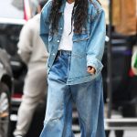 Kelly Rowland in a Double Denim Outfit Was Seen Out in New York 10/21/2023