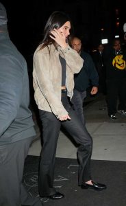 Kendall Jenner in a Beige Jacket
