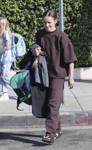 Kristen Bell in a Brown Sweatsuit