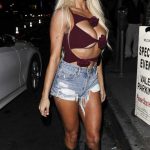 Lindsey Pelas in a Daisy Duke Shorts Arrives at the White Fox Party Held at Tao in Los Angeles 10/18/2023