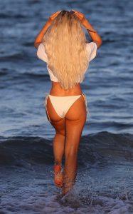 Lisa Opie in a White Bikini