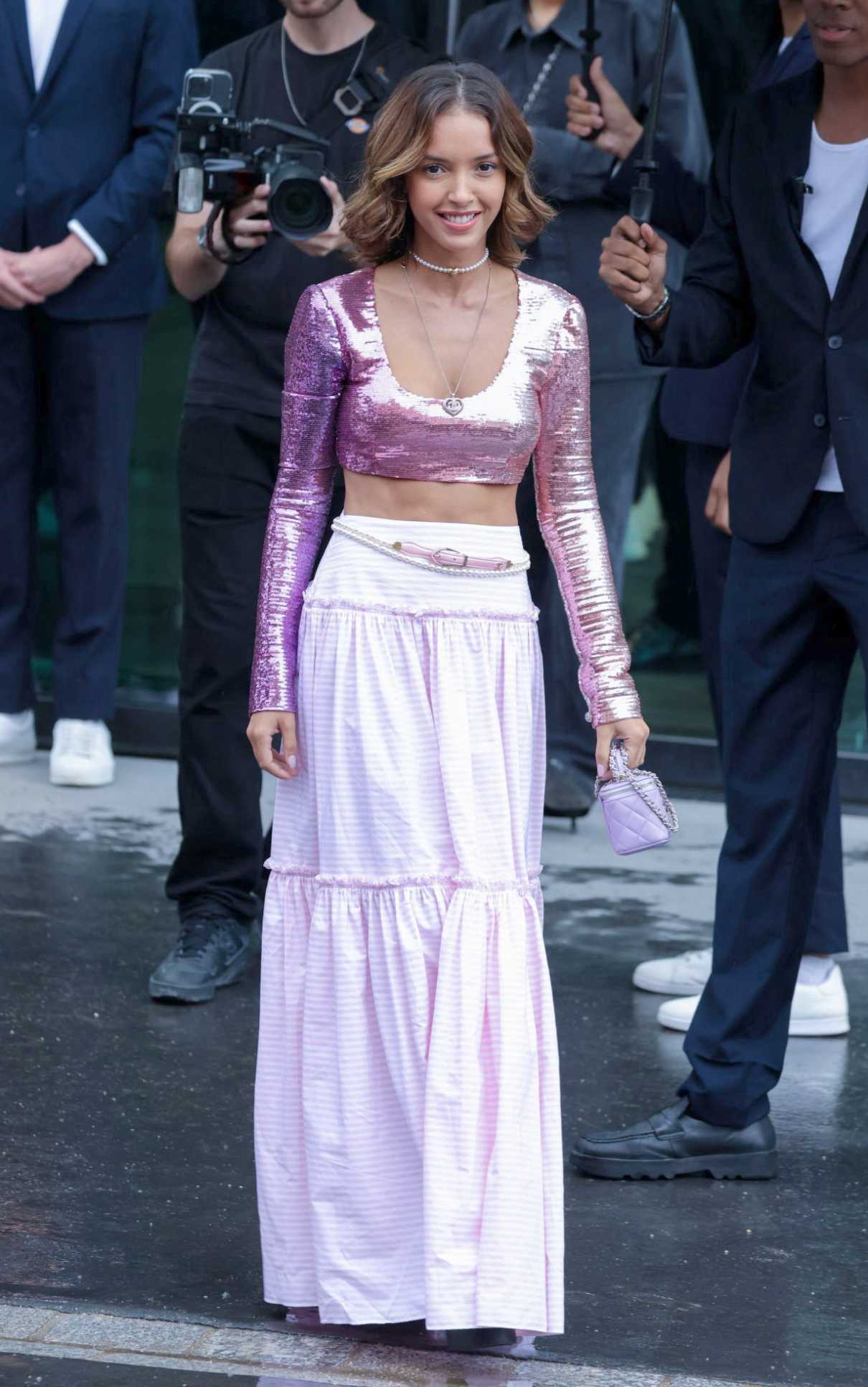 Lyna Khoudri Attends the Chanel Fashion Show During 2023 Paris Fashion