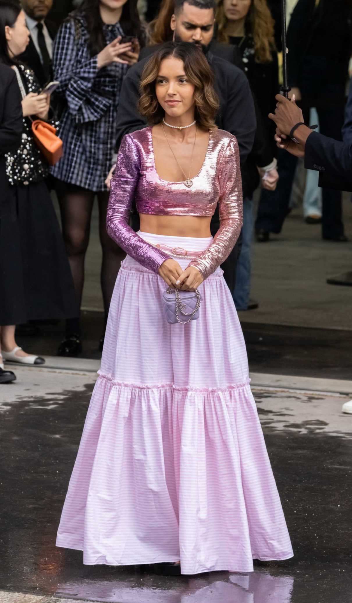 Lyna Khoudri Attends the Chanel Fashion Show During 2023 Paris Fashion