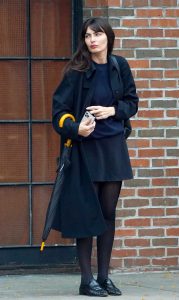 Alyssa Miller in a Black Coat