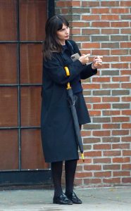 Alyssa Miller in a Black Coat