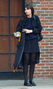 Alyssa Miller in a Black Coat