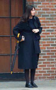 Alyssa Miller in a Black Coat