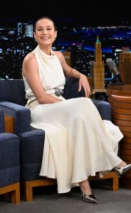 Brie Larson in a White Dress