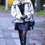 Christine McGuinness in a Black Knee-Length Boots Was Seen Out in Cheshire 10/30/2023