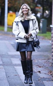 Christine McGuinness in a Black Knee-Length Boots