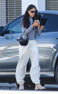 Eiza Gonzalez in a White Track Pants
