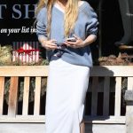 Gia Skova in a White Dress Enjoying a Solo Outing at the Country Mart in Brentwood 11/25/2023
