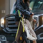Irina Shayk in a Black Leather Jacket Was Seen Out with Her Daughter Lea in New York 11/08/2023