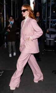 Jessica Chastain in a Pink Pantsuit