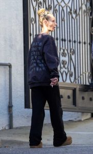 Juno Temple in a Black Sweatshirt