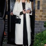 Kimberley Garner in a White Coat Leaves the Chiltern Firehouse in London 11/23/2023