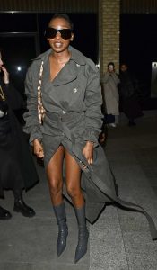 Little Simz in a Grey Trench Coat