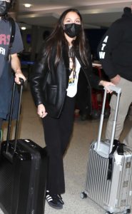 Olivia Rodrigo in a Black Leather Jacket