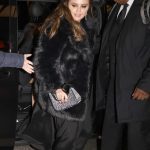 Selena Gomez in a Black Fur Coat Returns to Her Hotel in Paris 11/26/2023