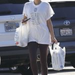 Shay Mitchell in a White Tee is Out Getting Groceries in Los Angeles 11/22/2023