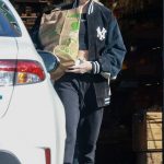 Stella Maxwell in a Black Sneakers Running Errands at Organic Food Groceries in Los Angeles 11/20/2023