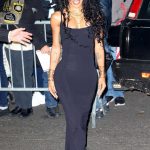 Teyana Taylor in a Black Dress Arrives at the 33rd Annual Gotham Awards at Cipriani Wall Street in New York 11/27/2023