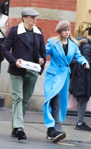 Aimee Mullins in a Baby Blue Coat