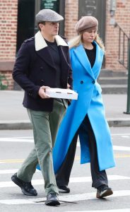 Aimee Mullins in a Baby Blue Coat