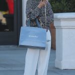 Alessandra Ambrosio in a White Pants Out Christmas Shopping in Pacific Palisades 12/23/2023