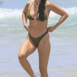 Alison Brie in an Olive Bikini on the Beach in Gold Coast 12/23/2023
