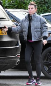 Coleen Rooney in a Grey Jacket