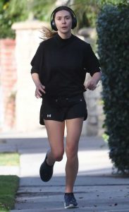 Elizabeth Olsen in a Black Shorts